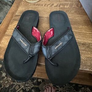 Coach foam flip flops
